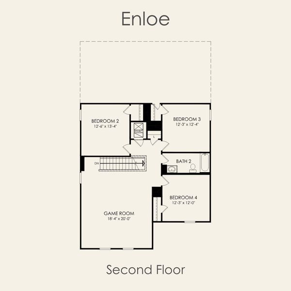 2D floor plan layout for the Enloe by Pulte Homes in Patterson Ranch, Georgetown, TX (Image 5). 2D floor plan layout for the Enloe by Pulte Homes in Patterson Ranch, Georgetown, TX (Image 5).