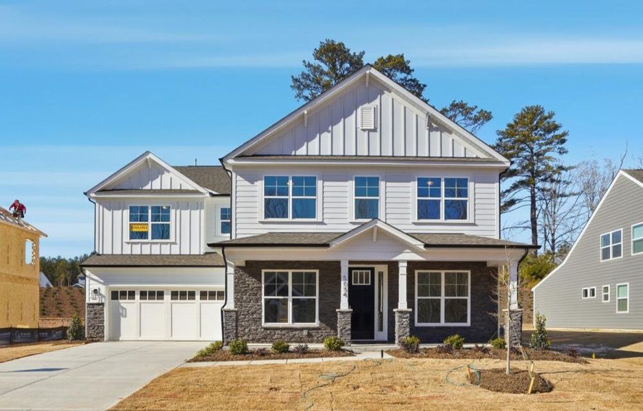 Front exterior of a new home in Rone Creek, Waxhaw, NC, highlighting curb appeal (Image 2).