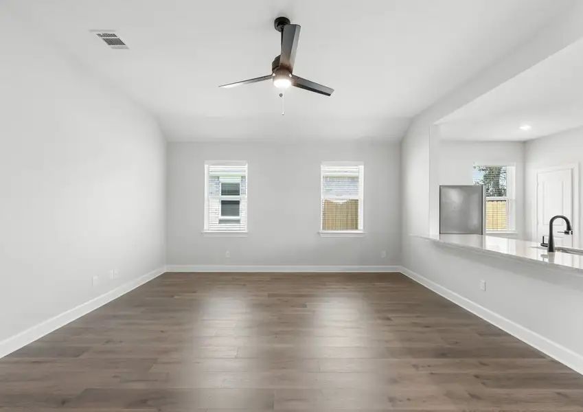 The family room of the Reed has two windows that let in great, natural light. The family room of the Reed has two windows that let in great, natural light.