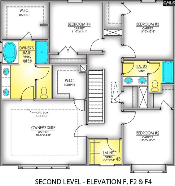 2D floor plan layout of this home in Boykin Hills, Chapin, SC (Image 4).