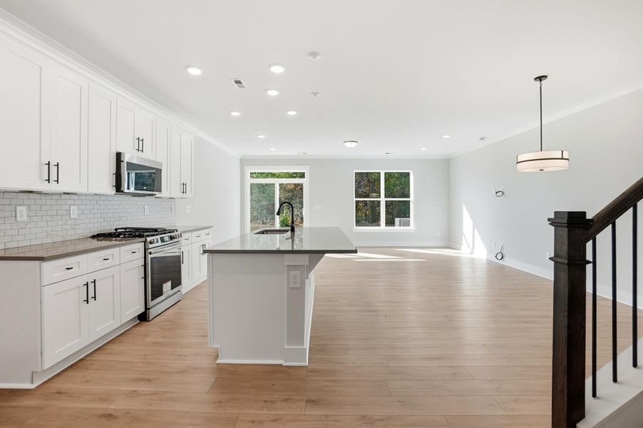 Furnished interior view inside a new home in Blythe Mill Townhomes, Waxhaw (Image 7).