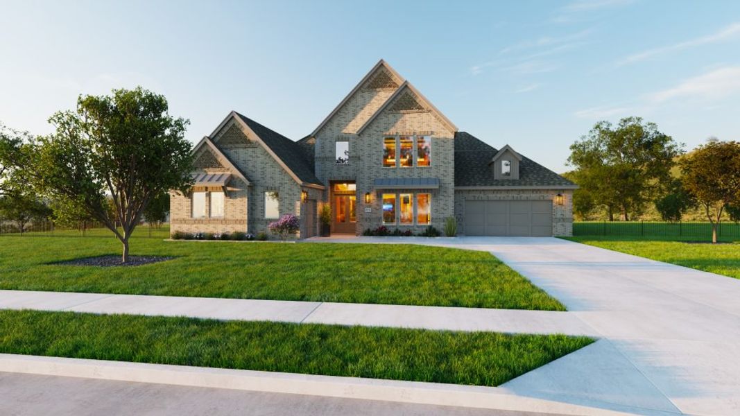 Representative exterior photo of a completed home built from the Tahiti by Stonefield Homes in Heath Golf and Yacht Club, Rockwall, TX (Image 30).