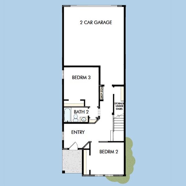 2D floor plan layout for the The Amos by David Weekley Homes in Hillside at Las Colinas, Irving, TX (Image 3).