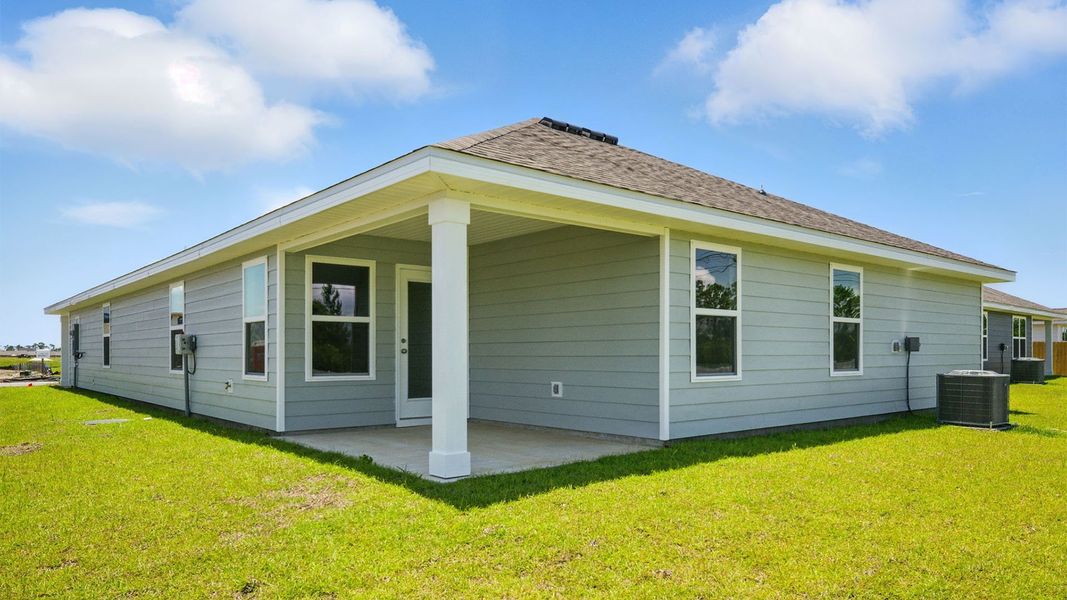 Exterior details and patio area of a home in Hodges Bayou Plantation, Panama City (Image 4). Exterior details and patio area of a home in Hodges Bayou Plantation, Panama City (Image 4).