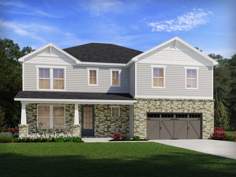 Representative exterior photo of a completed home built from the Orchard Park Basement by Meritage Homes in Vines at Mill Creek - Legacy Series, Braselton, GA (Image 2).