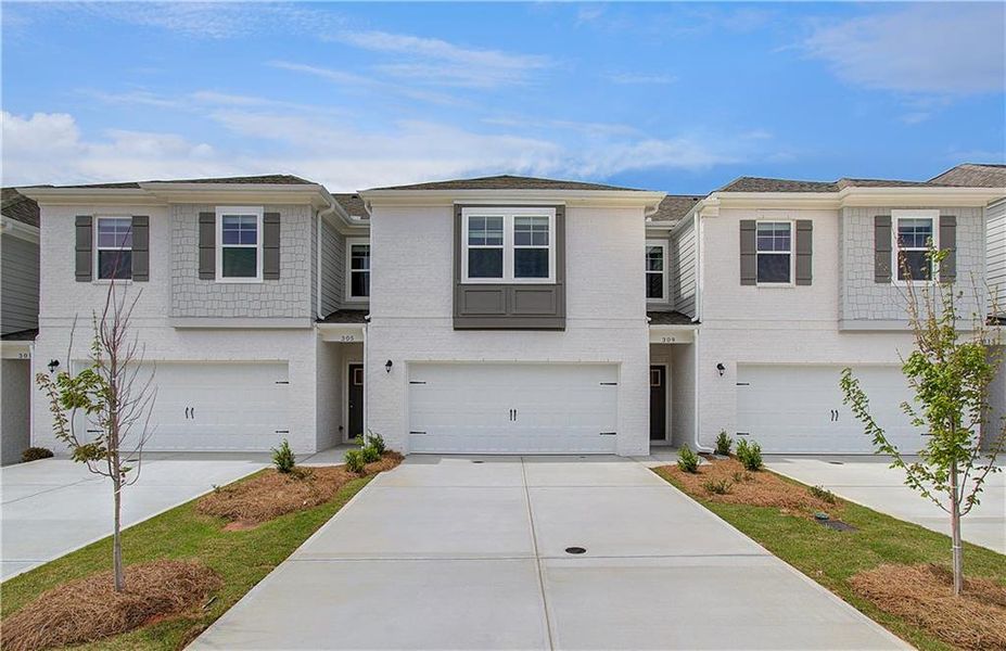 Front exterior of a new home in Bowers Farm, McDonough, GA, highlighting curb appeal (Image 16).