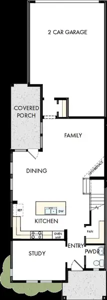 2D floor plan layout of this home in Solterra - Cottage Series, Mesquite, TX (Image 2). 2D floor plan layout of this home in Solterra - Cottage Series, Mesquite, TX (Image 2).