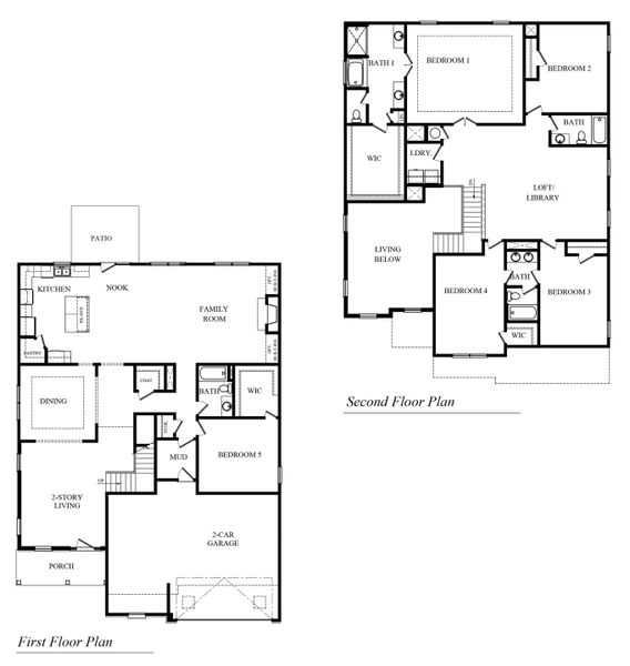 2D floor plan layout for the WESTERLY by D.R. Horton in Hamptons at Riverwood East, Dallas, GA (Image 3).