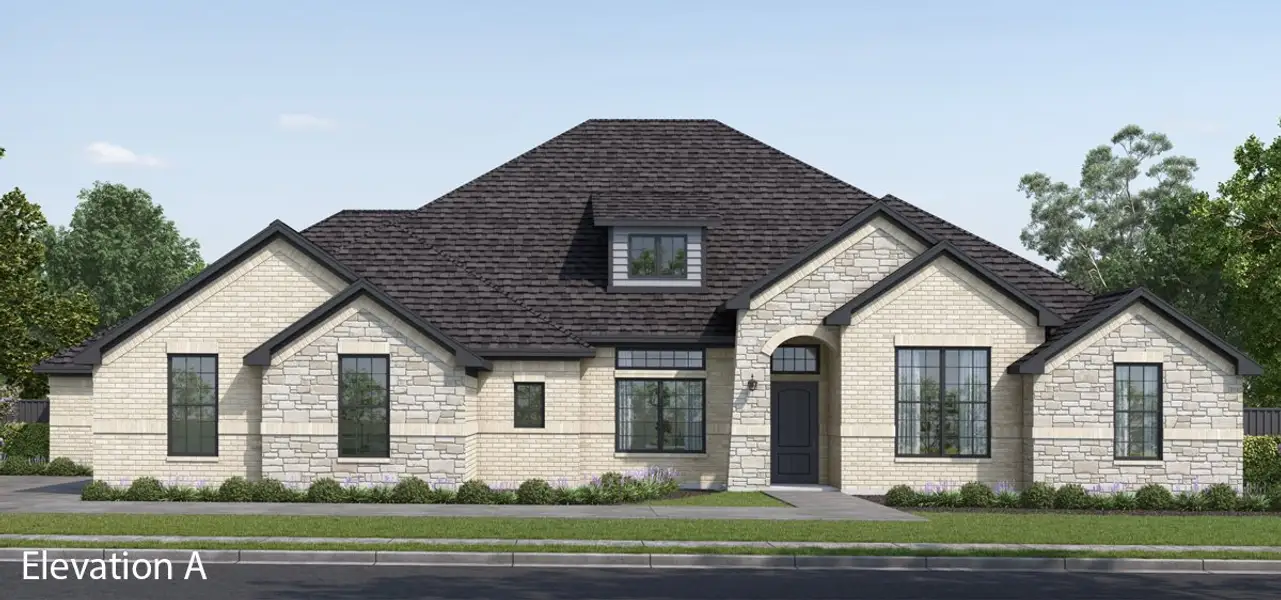 Representative exterior photo of a completed home built from the Sentinel VII by Altura Homes in Creekview Farms, Greenville, TX (Image 1). Representative exterior photo of a completed home built from the Sentinel VII by Altura Homes in Creekview Farms, Greenville, TX (Image 1).