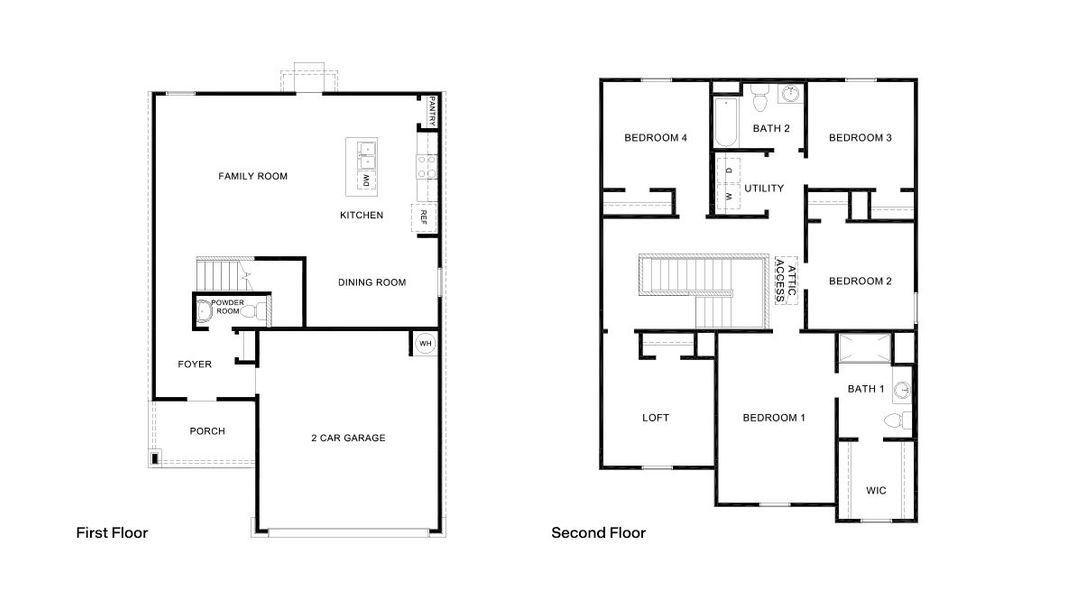 2D floor plan layout for the The Franklin by D.R. Horton in Hickory Ridge, Elmendorf, TX (Image 4).