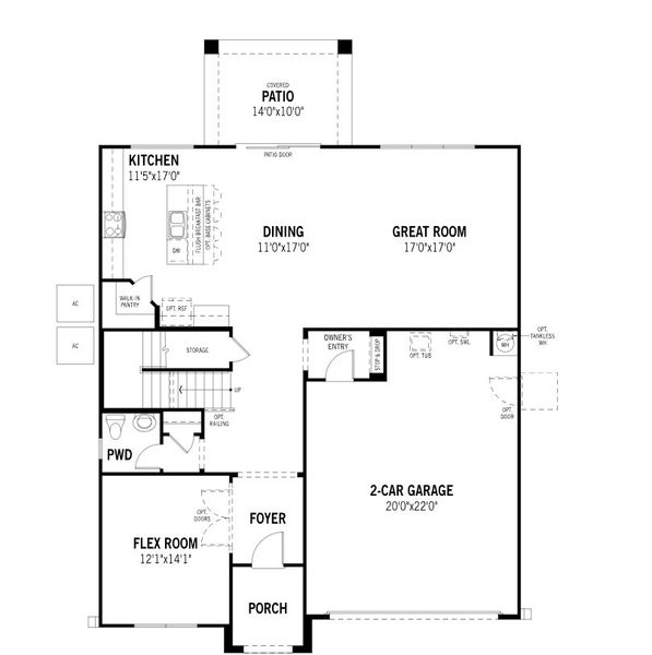 2D floor plan layout of this home in Landmarke, San Tan Valley, AZ (Image 5).