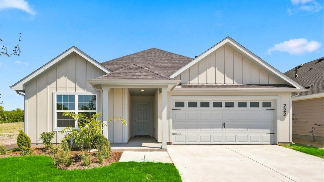 Front exterior of a new home in Morningside, Farmersville, TX, highlighting curb appeal (Image 22).