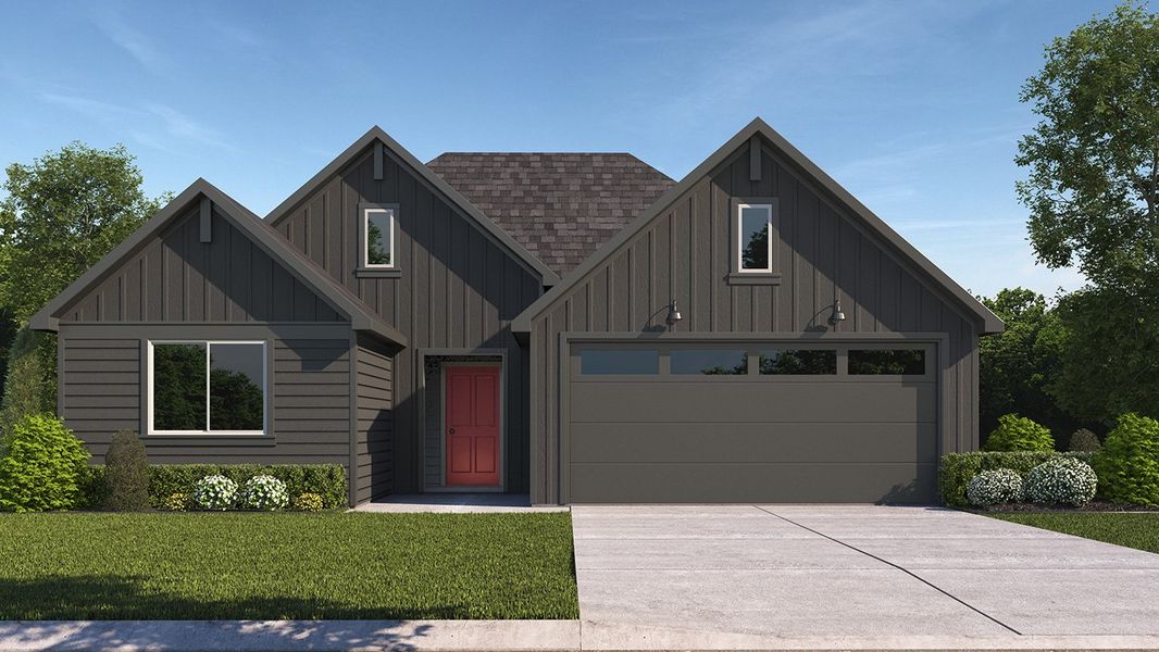 Representative exterior photo of a completed home built from the Huntsville by D.R. Horton in Creeks at Burnett Trail, Canton, TX (Image 2). Representative exterior photo of a completed home built from the Huntsville by D.R. Horton in Creeks at Burnett Trail, Canton, TX (Image 2).