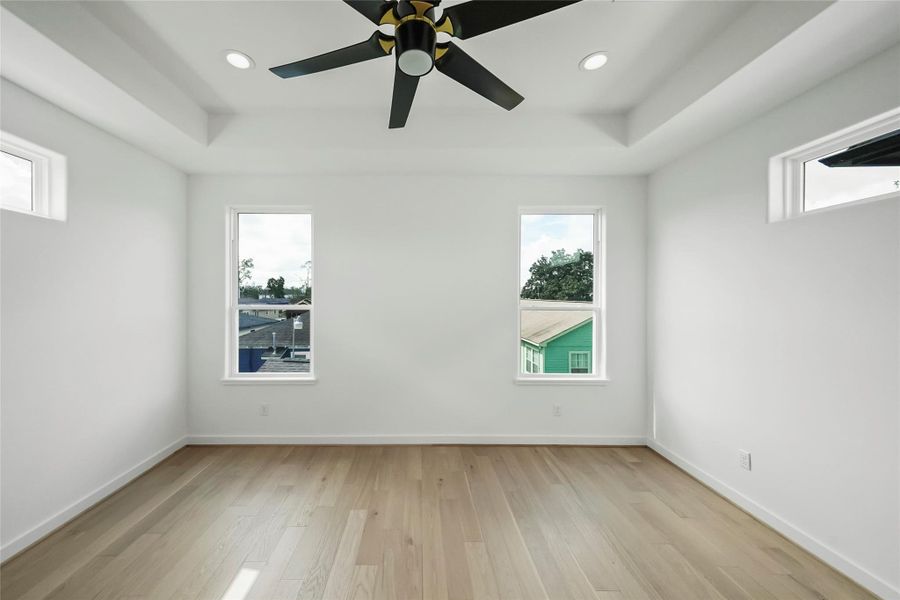 Expansive master suite filled with abundant natural light. Expansive master suite filled with abundant natural light.