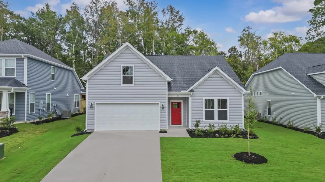 Representative exterior photo of a completed home built from the Parker by DRB Homes in Hinson Farm, Fountain Inn, SC (Image 15). Representative exterior photo of a completed home built from the Parker by DRB Homes in Hinson Farm, Fountain Inn, SC (Image 15).