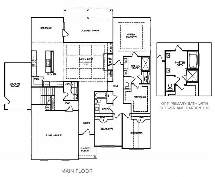 2D floor plan layout of this home in Pinegate, Covington, GA (Image 4).