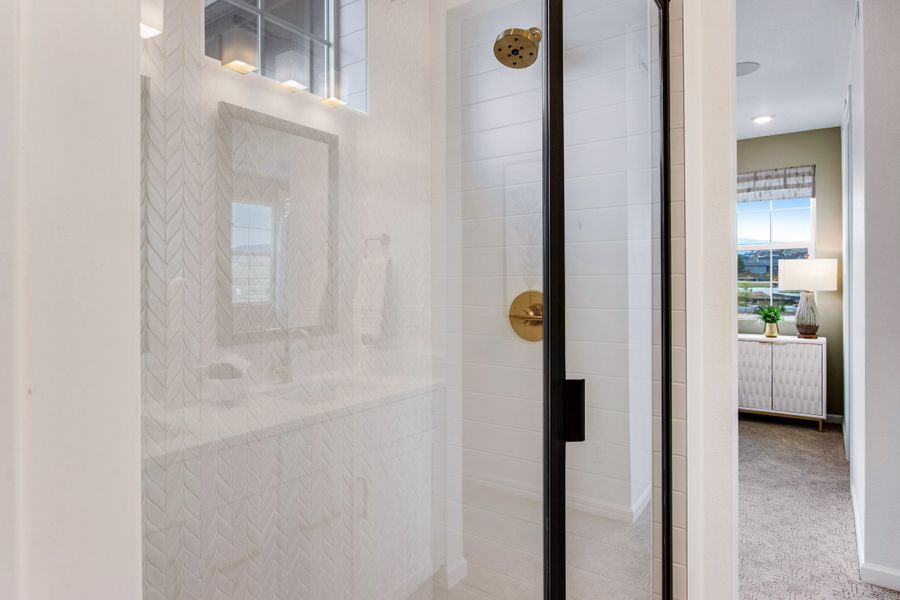 Close-up of interior finishes inside a home in Candelas Townhomes, Arvada (Image 18).