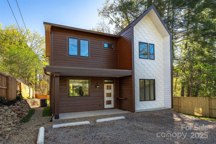 Exterior details and patio area of a home in , Asheville (Image 23). Exterior details and patio area of a home in , Asheville (Image 23).