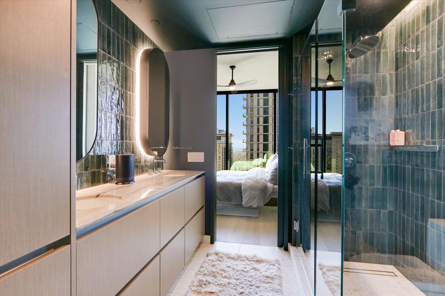 Furnished interior view inside a new home in The Modern Austin Residences, Austin (Image 17). Furnished interior view inside a new home in The Modern Austin Residences, Austin (Image 17).