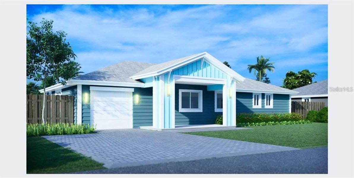 Front exterior of a new home in , Hawthorne, FL, highlighting curb appeal (Image 1).