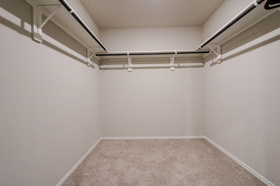 Custom walk-in primary closet. Custom walk-in primary closet.