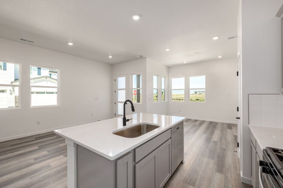 Furnished interior view inside a new home in Painted Prairie, Aurora (Image 11). Furnished interior view inside a new home in Painted Prairie, Aurora (Image 11).