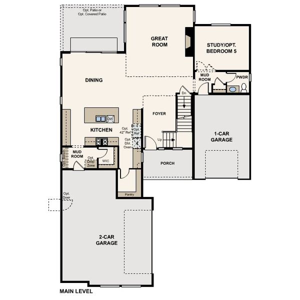 2D floor plan layout for the Bridlewood by Century Communities in Overland Ranch, Aurora, CO (Image 2). 2D floor plan layout for the Bridlewood by Century Communities in Overland Ranch, Aurora, CO (Image 2).