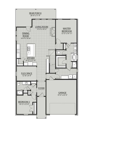 2D floor plan layout for the Gemella II G by DSLD Homes in Saltaire, Panama City, FL (Image 2). 2D floor plan layout for the Gemella II G by DSLD Homes in Saltaire, Panama City, FL (Image 2).