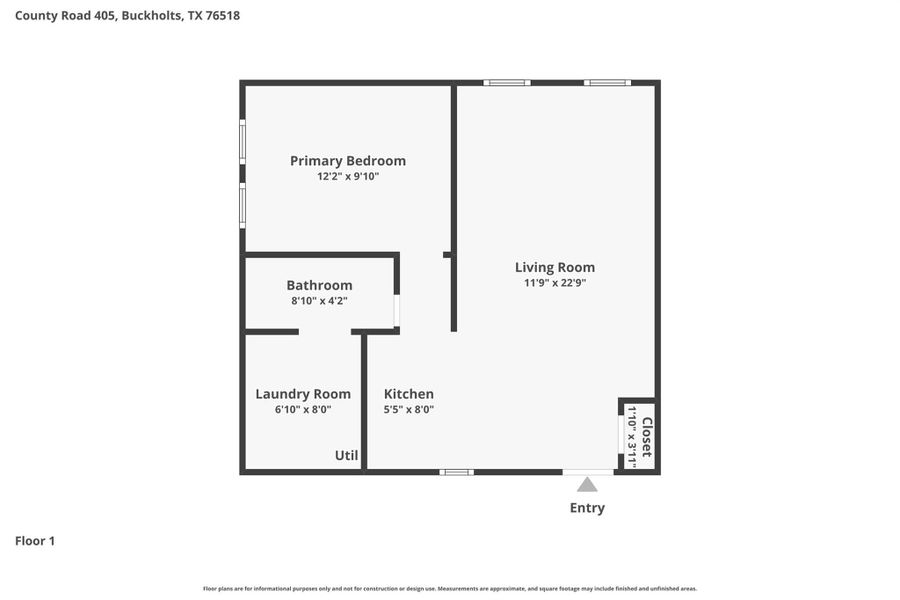 2D floor plan layout of this home in , Buckholts, TX (Image 3). 2D floor plan layout of this home in , Buckholts, TX (Image 3).