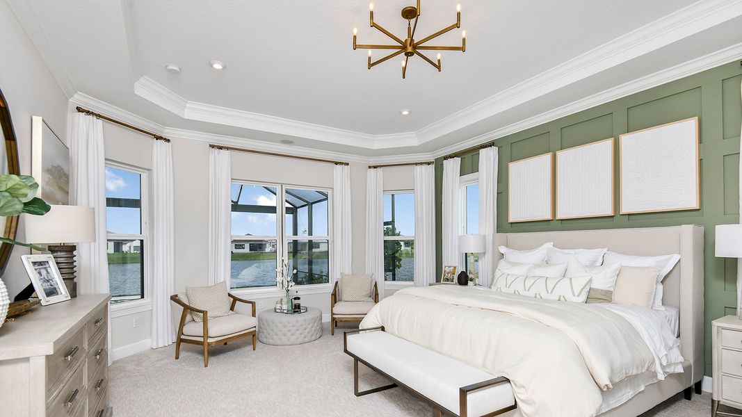 Representative furnished interior of a home built from the Pallazio by Taylor Morrison in Esplanade at Tradition, Port St. Lucie (Image 10).