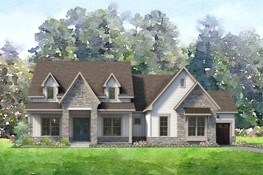 Representative exterior photo of a completed home built from the Belmont by Niblock Homes in Cordera, Concord, NC (Image 3).