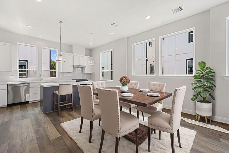 Furnished interior view inside a new home in The Corner At Buffalo Pointe, Houston (Image 18).
