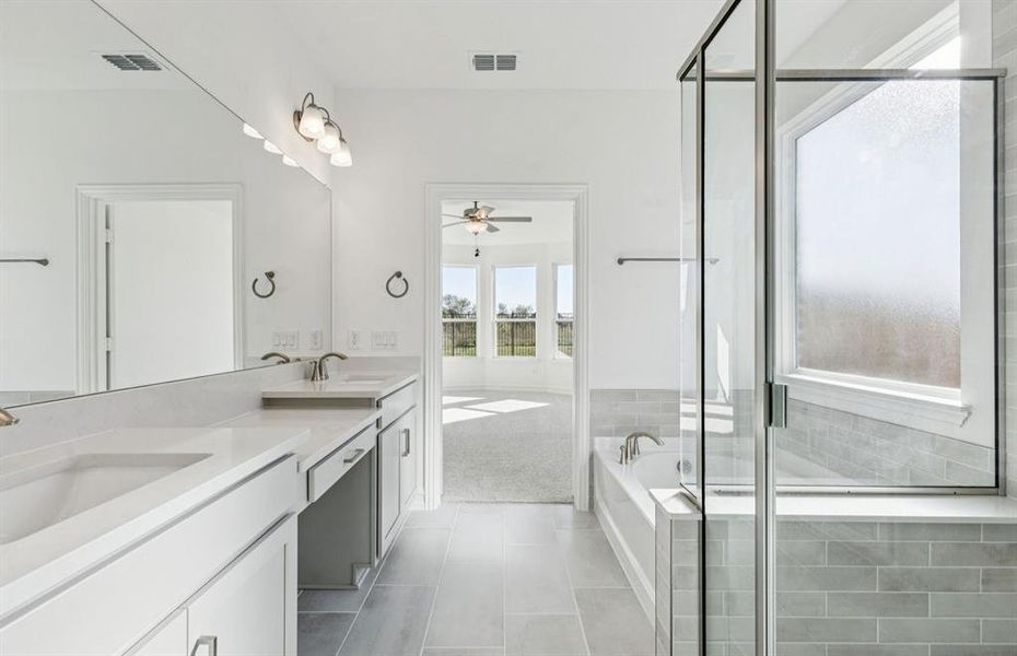 Owner's private bath with double vanity Owner's private bath with double vanity