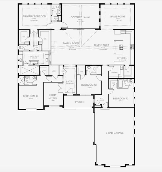 2D floor plan layout of this home in Southern Hills 80', Brooksville, FL (Image 3). 2D floor plan layout of this home in Southern Hills 80', Brooksville, FL (Image 3).
