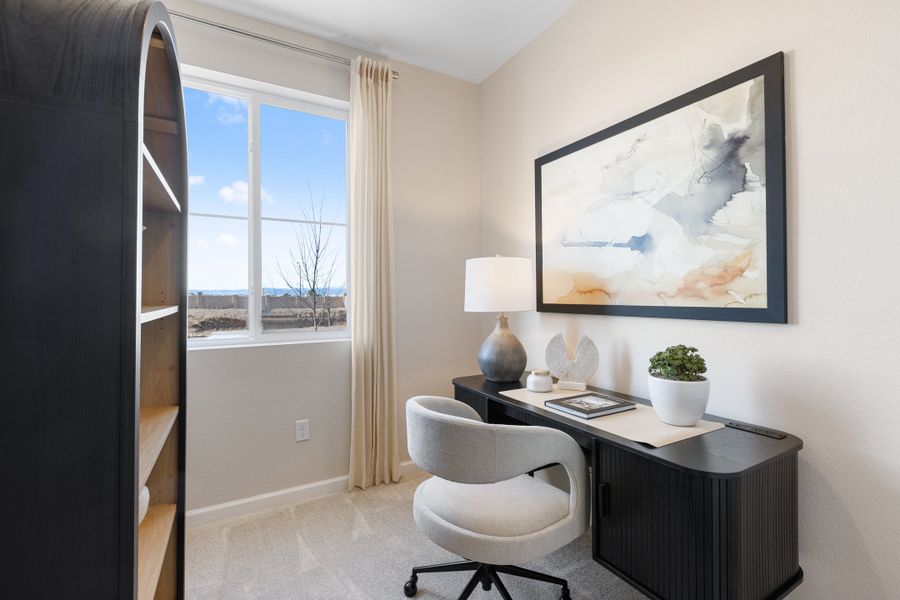 Representative furnished interior of a home built from the 4901 by Risewell Homes in The Aurora Highlands, Aurora (Image 12).