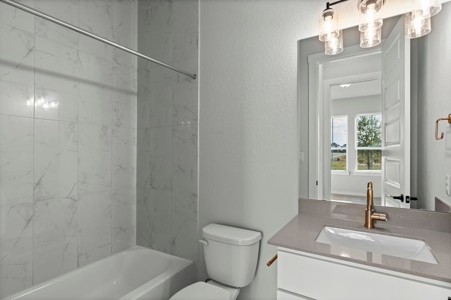 Furnished interior view inside a new home in Arbor Collection at Lariat, Liberty Hill (Image 19). Furnished interior view inside a new home in Arbor Collection at Lariat, Liberty Hill (Image 19).