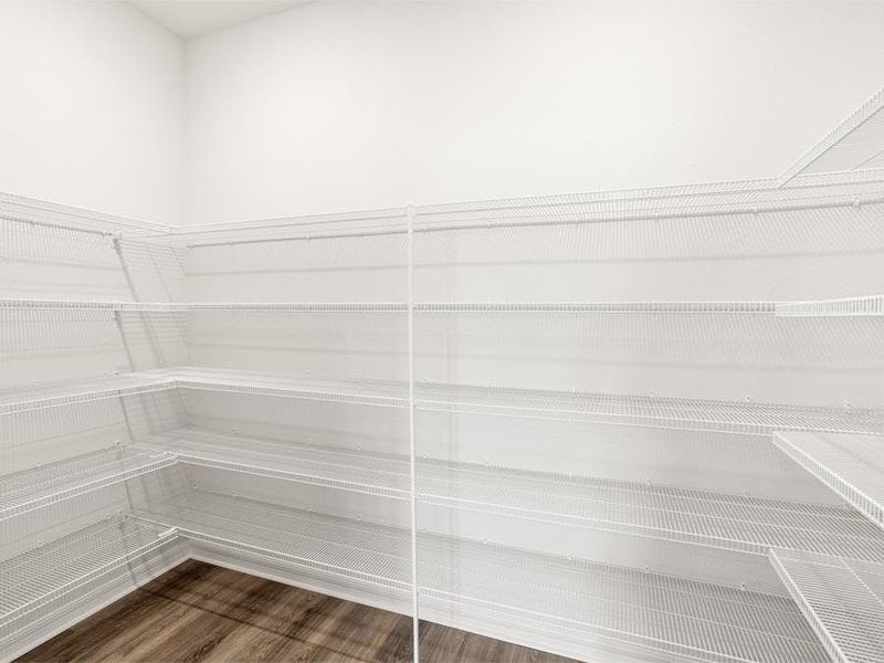 A walk-in pantry provides storage convenience - Everly by Highland Homes