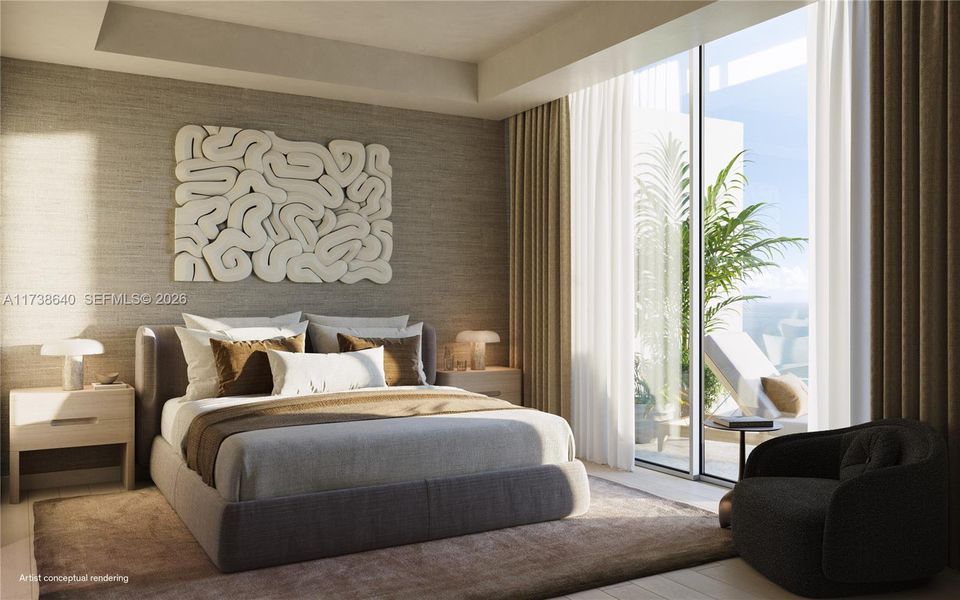 Furnished interior view inside a new home in Icon Beach Residences, Hollywood (Image 6).