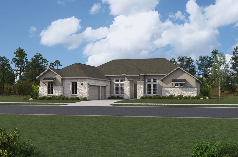 Representative exterior photo of a completed home built from the Campania by Beazer Homes in Highland Estates, San Antonio, TX (Image 2). Representative exterior photo of a completed home built from the Campania by Beazer Homes in Highland Estates, San Antonio, TX (Image 2).