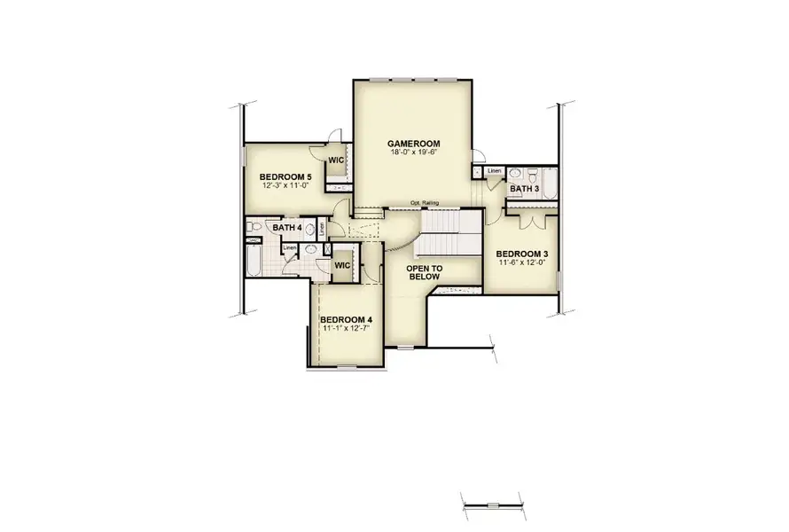 2D floor plan layout for the Alexander 60 FT by Rockwell Homes in Nelson Lake Estates, Rockwall, TX (Image 4).