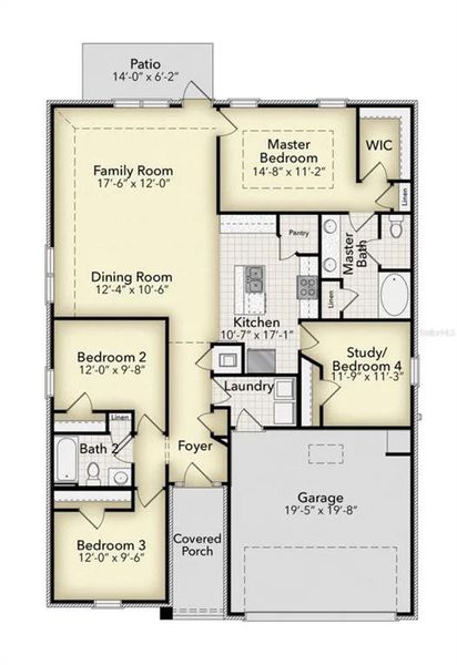 2D floor plan layout of this home in Briarwood, Alachua, FL (Image 2). 2D floor plan layout of this home in Briarwood, Alachua, FL (Image 2).
