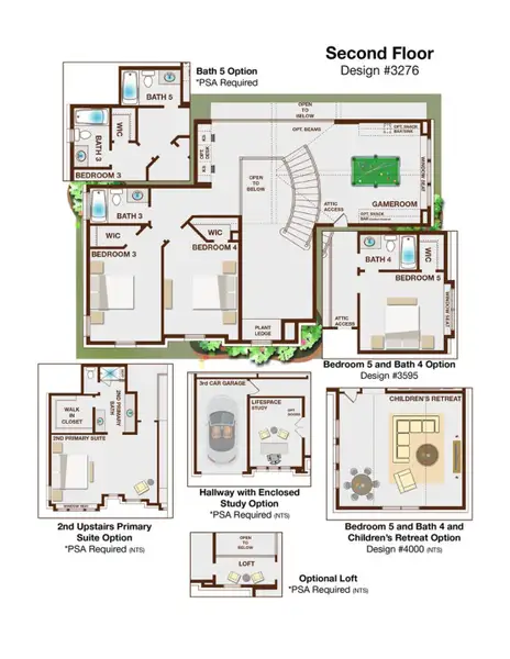 2D floor plan layout of this home in Park Place, Prosper, TX (Image 3).