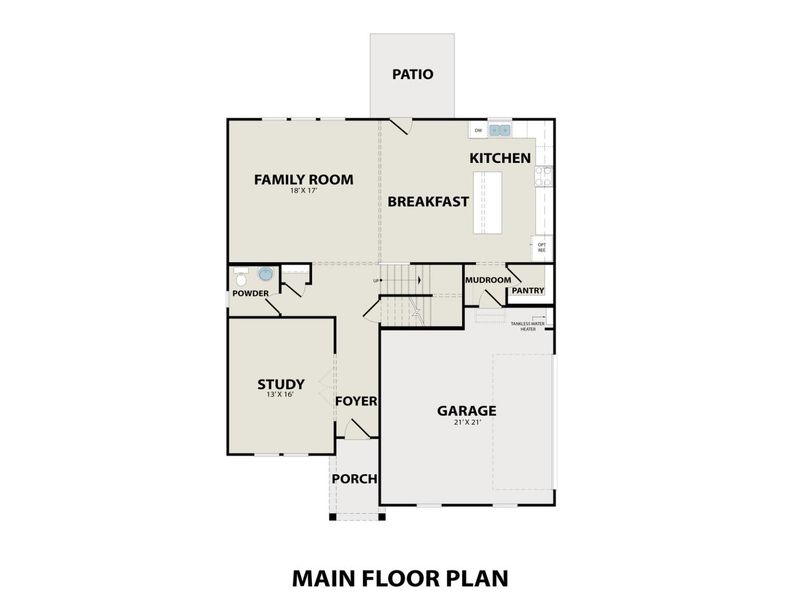2D floor plan layout for the The Henry A-BC by Davidson Homes LLC in Benders Cove, Mount Juliet, TN (Image 3). 2D floor plan layout for the The Henry A-BC by Davidson Homes LLC in Benders Cove, Mount Juliet, TN (Image 3).