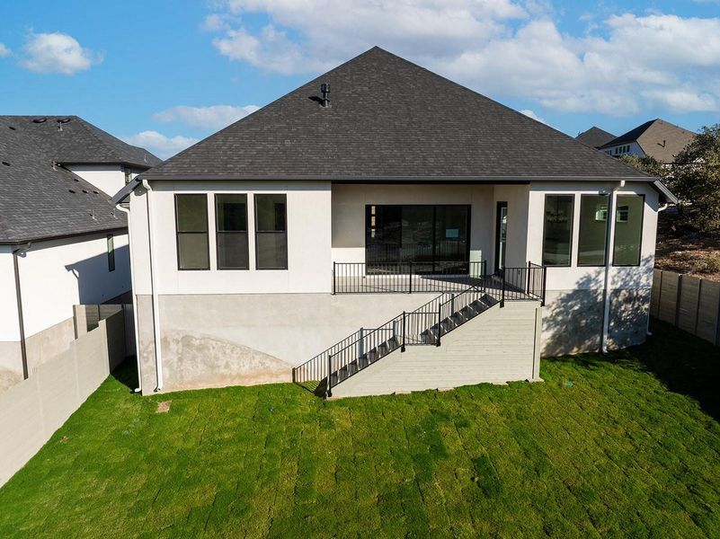 Exterior details and patio area of a home in Wolf Ranch West Bend - 60', Georgetown (Image 3).