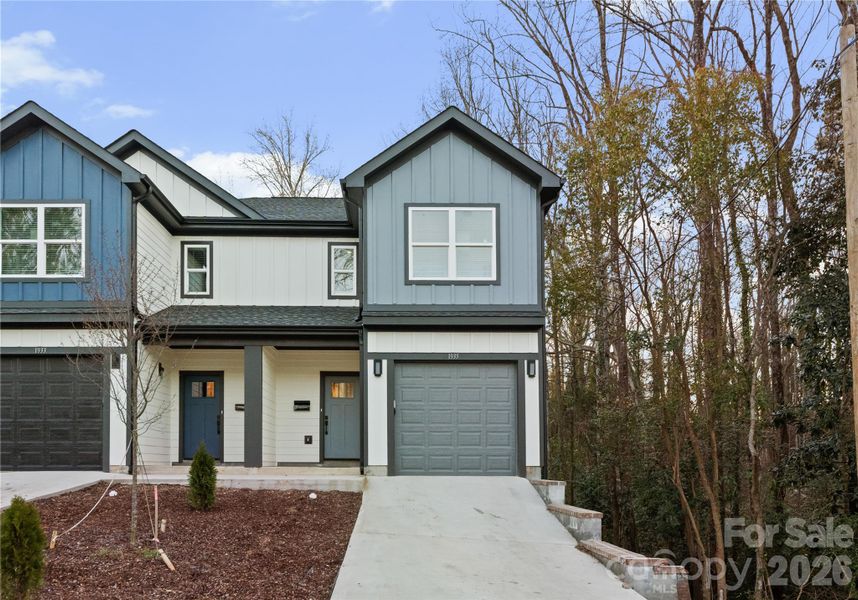 Front exterior of a new home in , Charlotte, NC, highlighting curb appeal (Image 1). Front exterior of a new home in , Charlotte, NC, highlighting curb appeal (Image 1).