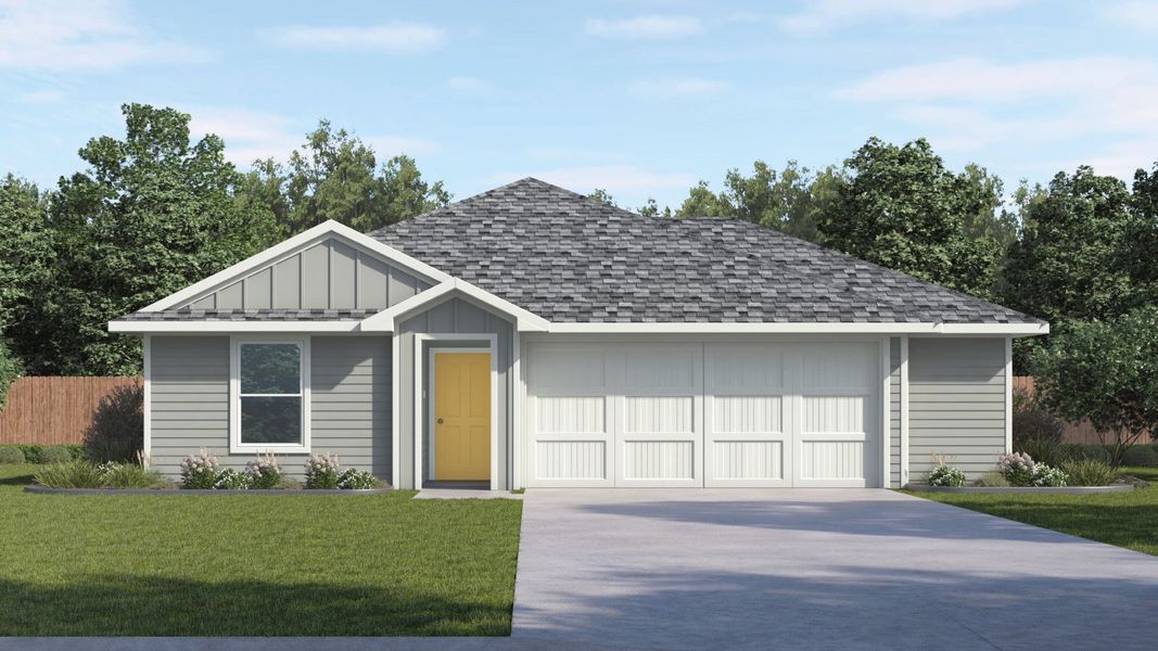 Representative exterior photo of a completed home built from the The Anderson by D.R. Horton in Talavera, Kyle, TX (Image 1).