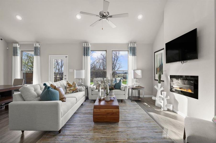 Living room in the Masters home plan by Trophy Signature Homes – REPRESENTATIVE PHOTO Living room in the Masters home plan by Trophy Signature Homes – REPRESENTATIVE PHOTO