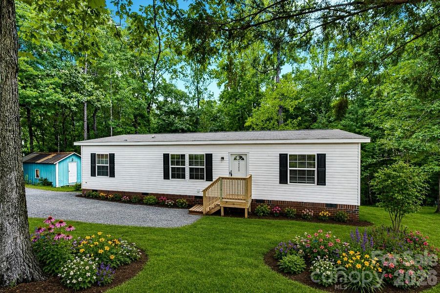 Front of home with virtual landscaping