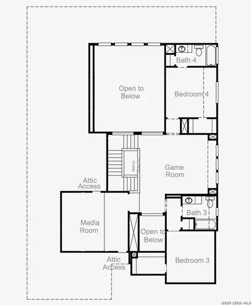 2D floor plan layout of this home in Buffalo Crossing, Cibolo, TX (Image 3).