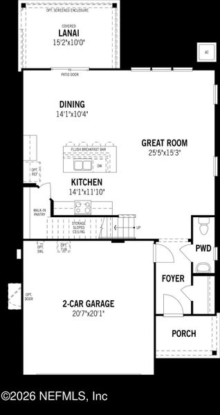 2D floor plan layout of this home in RiverTown, St. Johns, FL (Image 5).